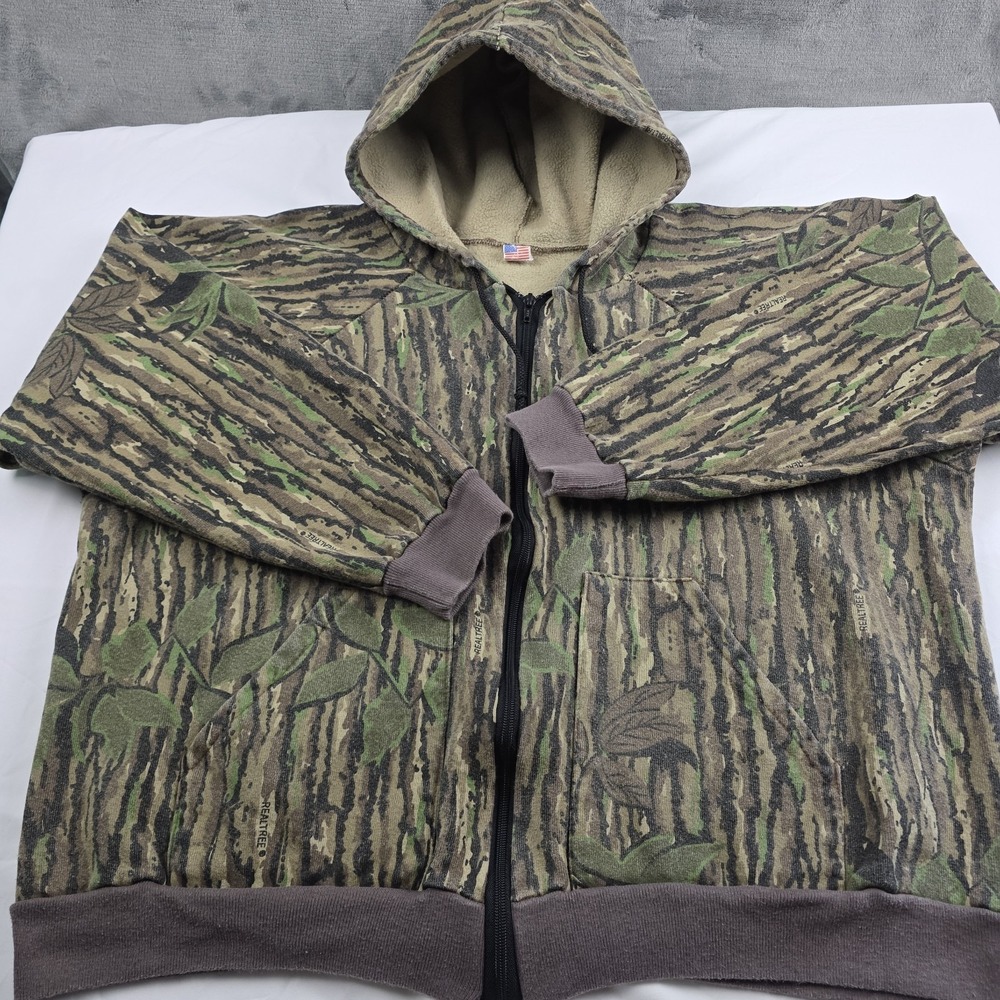 Vintage Realtree Camo Zip Hoodie Size XL Made In The USA 90's Y2K Skate‎